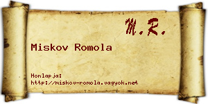 Miskov Romola névjegykártya